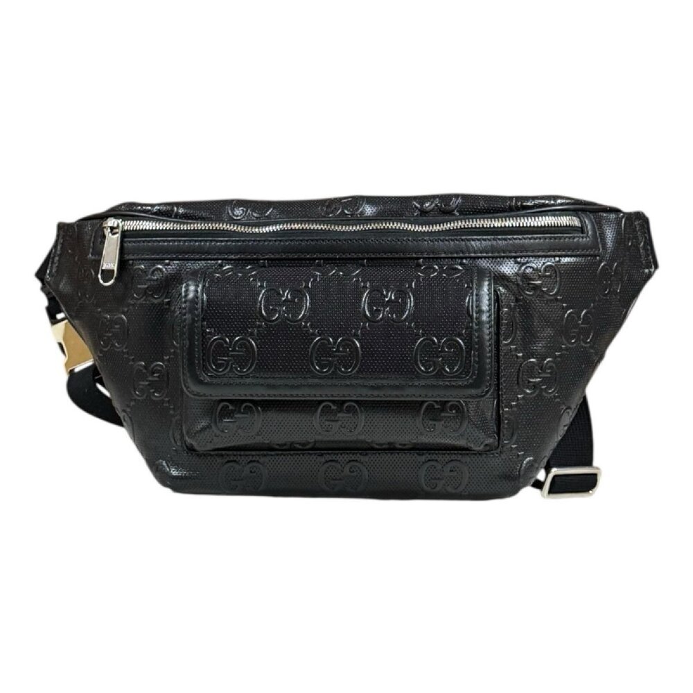 Gucci GG Embossed Waist Bag Leather Black